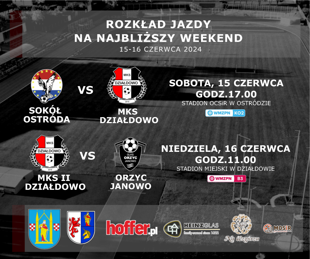 rOZKŁAD JAZDY NA NAJBLIŻSZY WEEKEND (15-16.06.24)