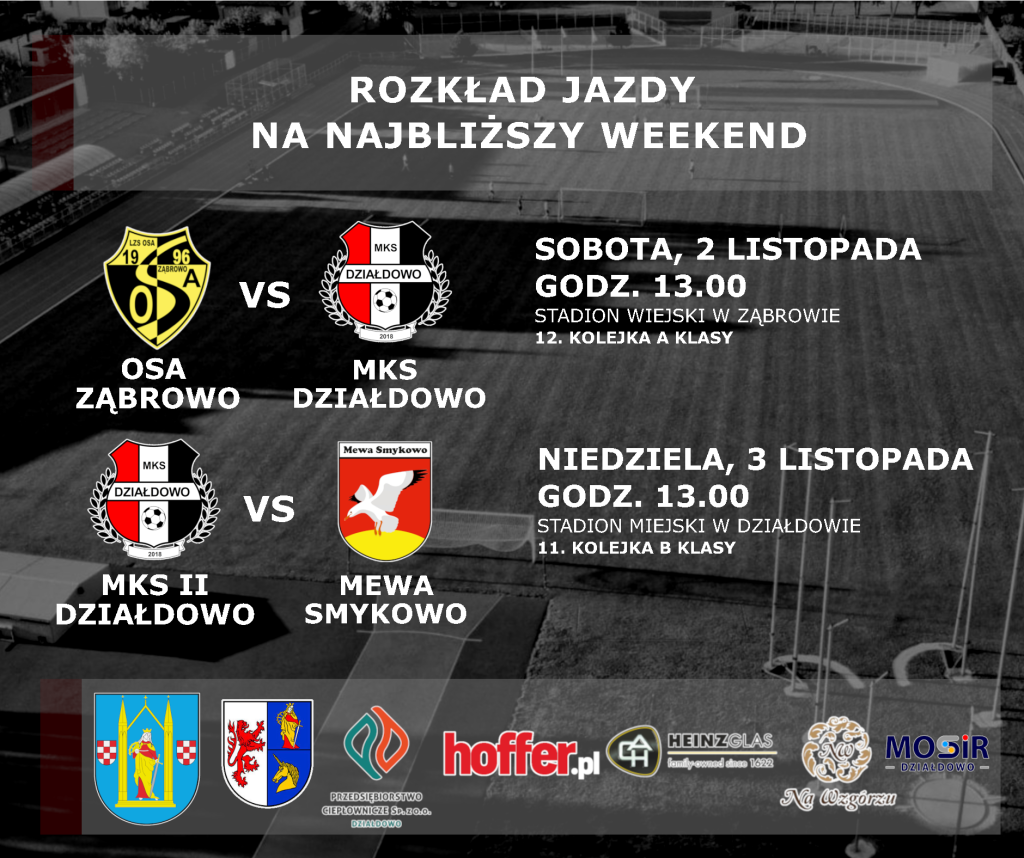 Rozkład jazdy na weekend (2-3.11.24)