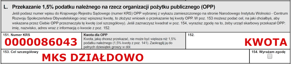 1,5% Podatku dla MKS Działdowo (PIT-37)
